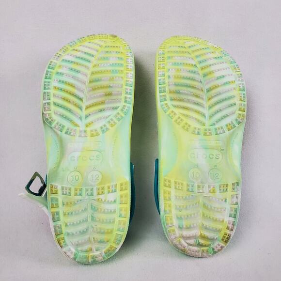 Crocs Margaritaville Clogs M10 / W12 Green Yellow Jibbitz Jimmy Buffett Slip On - Picture 13 of 14